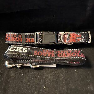 Pup Rally South Carollina Gameocks Reflective Leash & Collar NWT